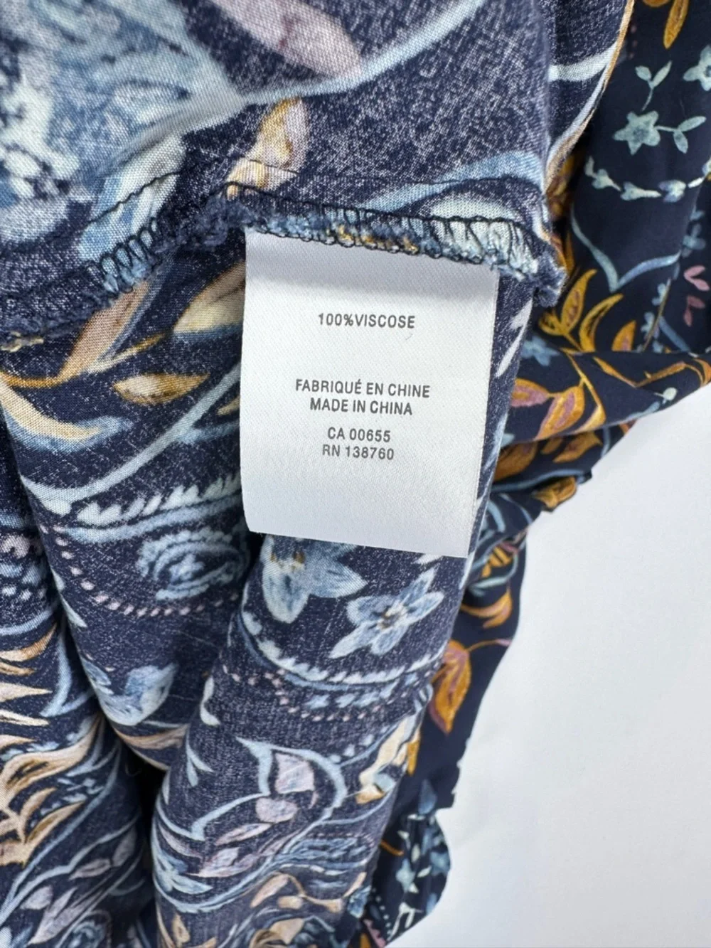 Reitmans Dark Floral Tiered Midi Dress Navy Boho Ruffle Hem Ruched XXL - Picture 7 of 10